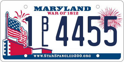 MD license plate 1BL4455