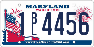 MD license plate 1BL4456