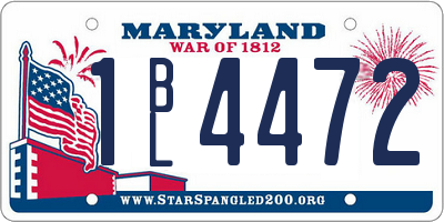 MD license plate 1BL4472