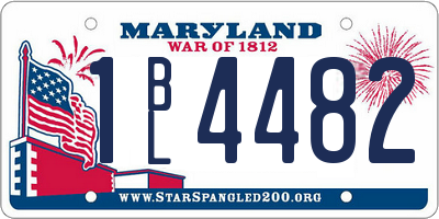 MD license plate 1BL4482