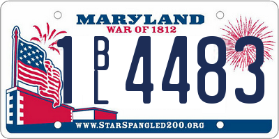 MD license plate 1BL4483