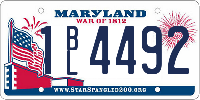 MD license plate 1BL4492