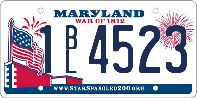 MD license plate 1BL4523