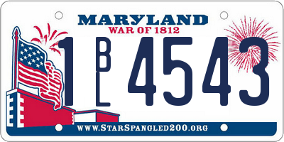 MD license plate 1BL4543