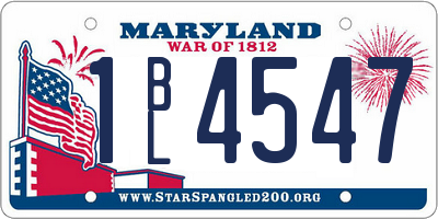 MD license plate 1BL4547