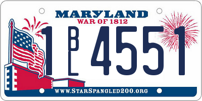 MD license plate 1BL4551