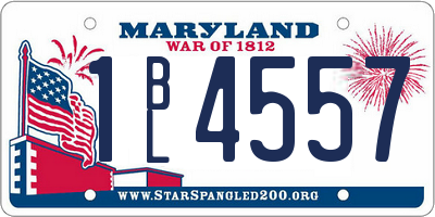 MD license plate 1BL4557
