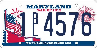 MD license plate 1BL4576