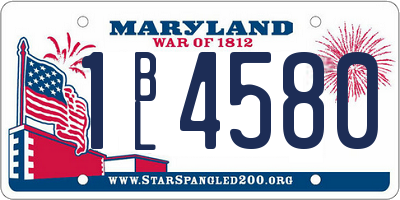 MD license plate 1BL4580