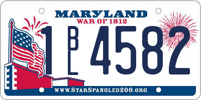 MD license plate 1BL4582