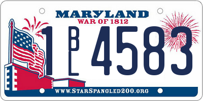 MD license plate 1BL4583