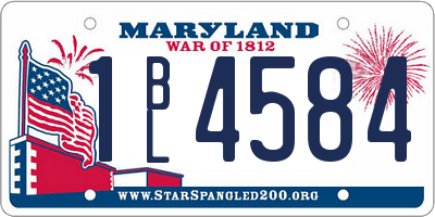 MD license plate 1BL4584