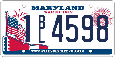 MD license plate 1BL4598