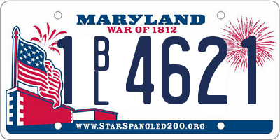 MD license plate 1BL4621