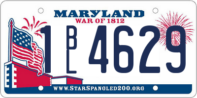 MD license plate 1BL4629