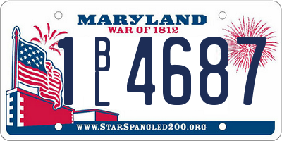 MD license plate 1BL4687