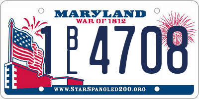 MD license plate 1BL4708