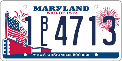 MD license plate 1BL4713