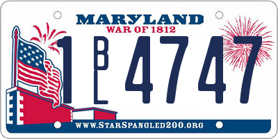 MD license plate 1BL4747