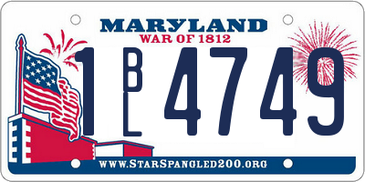 MD license plate 1BL4749