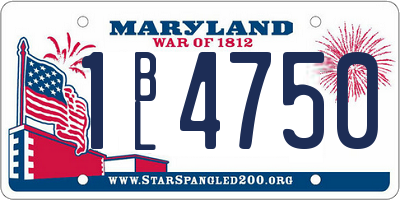 MD license plate 1BL4750