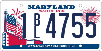 MD license plate 1BL4755