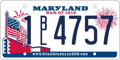 MD license plate 1BL4757