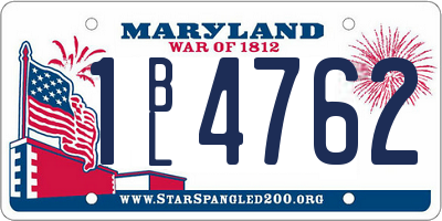 MD license plate 1BL4762