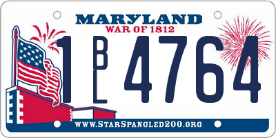 MD license plate 1BL4764