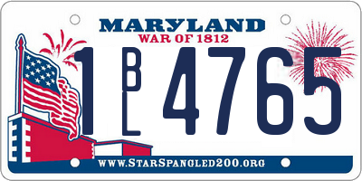 MD license plate 1BL4765