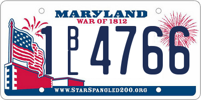 MD license plate 1BL4766