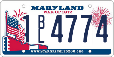 MD license plate 1BL4774