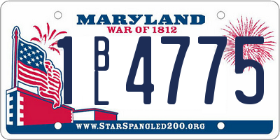 MD license plate 1BL4775