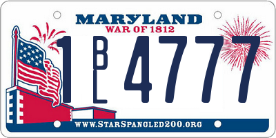 MD license plate 1BL4777