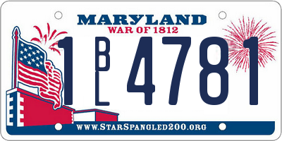 MD license plate 1BL4781