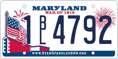 MD license plate 1BL4792