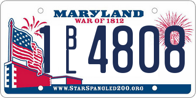 MD license plate 1BL4808