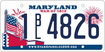 MD license plate 1BL4826