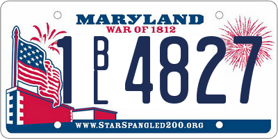 MD license plate 1BL4827