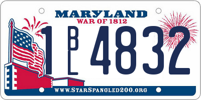 MD license plate 1BL4832