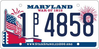 MD license plate 1BL4858