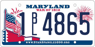 MD license plate 1BL4865