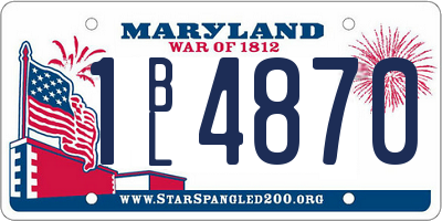 MD license plate 1BL4870