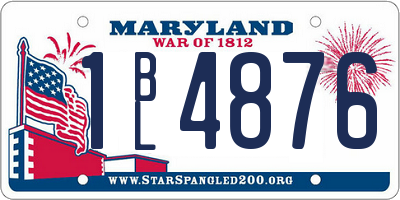 MD license plate 1BL4876