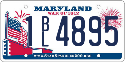 MD license plate 1BL4895