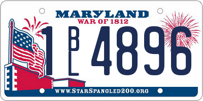MD license plate 1BL4896