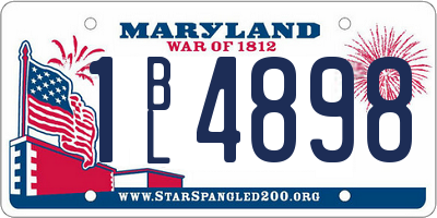 MD license plate 1BL4898