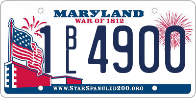 MD license plate 1BL4900