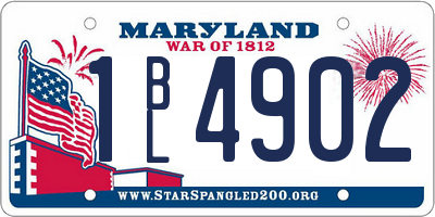 MD license plate 1BL4902