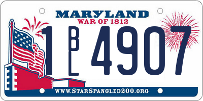 MD license plate 1BL4907